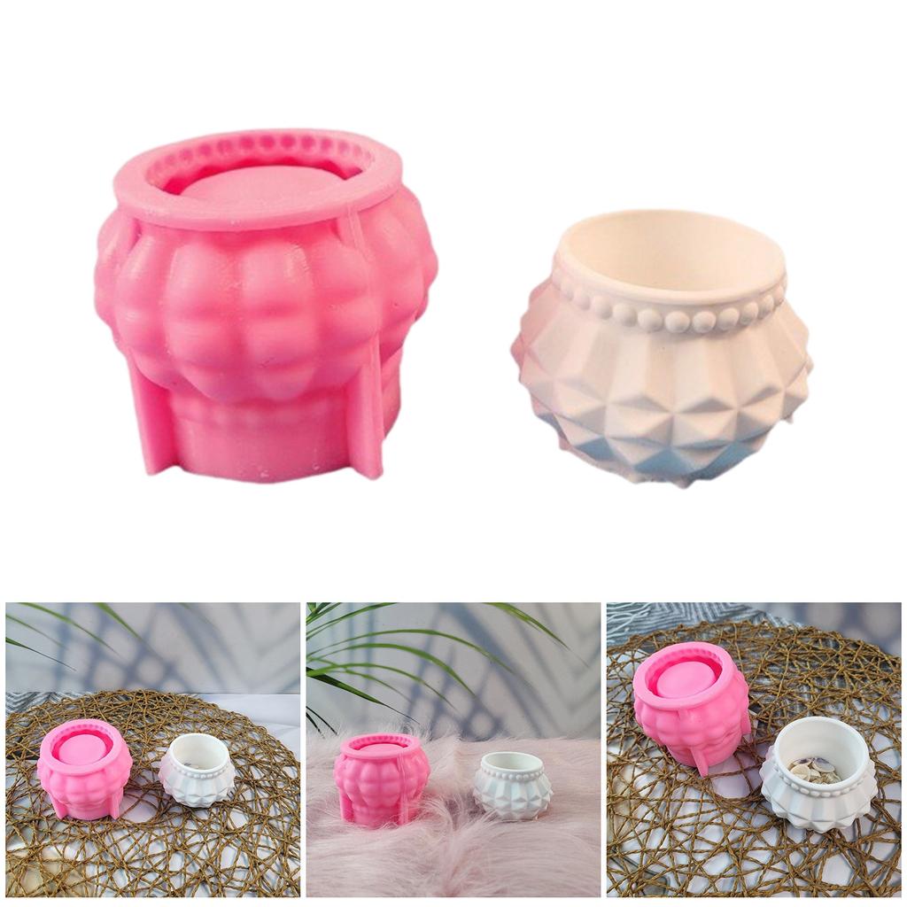 Geometric Silicone Mold Unique Cement Candle Holder Moulds Resin Craft Moulds Silicone Candlestick Molds for Crafting
