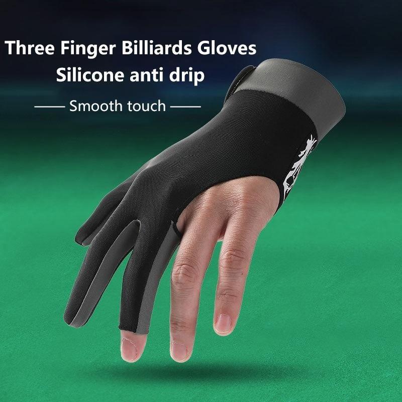 1 ks Kulečníkové rukavice Levá ruka Tříprsté Kulečníkové rukavice Protiskluzové samolepky Elasticita Příslušenství k tréninkovým rukavicím na kulečník