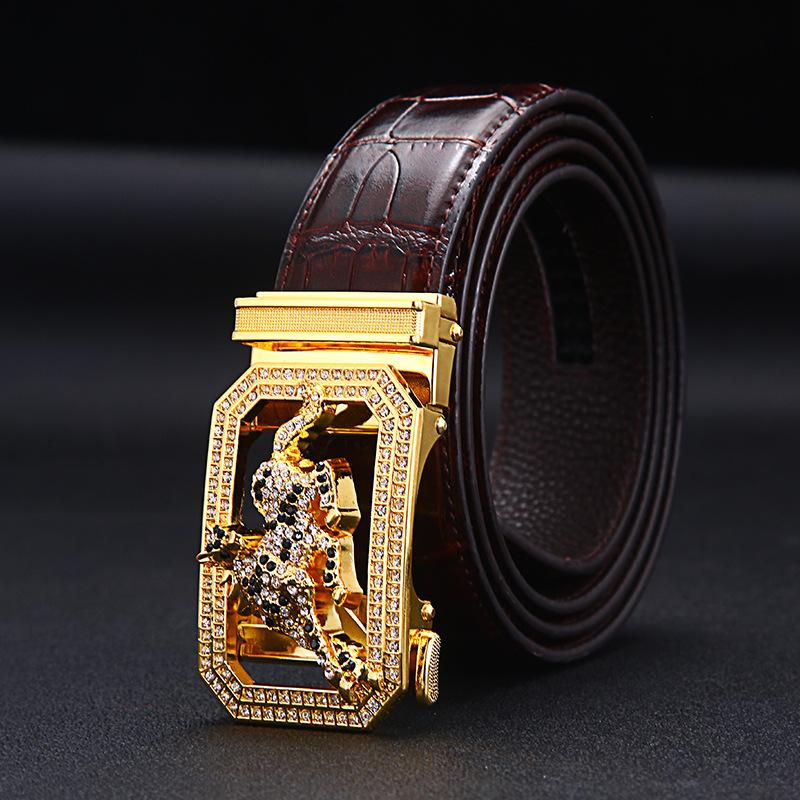 New Men's Belts Fashion Alloy Automatic Buckle Belt Business Casual Belt Genuine Leather Men's Belts Designer Male Waistband