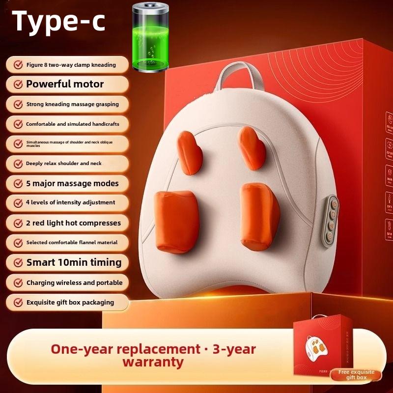 Trapezius Massage Draagbaar Kussen Draadloze Elektrische Huis Massager Verwarming Taille Nek Been Cervicaal 3D Shiatsu Kneedkussen AU