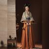 Hanfu-Anzug für Damen im chinesischen Stil, Restaurierung imitiert Brokat der Song-Dynastie, Tang-Hose und hüftlange einteilige Rock-Kombination
