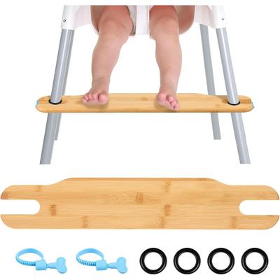 Bambus Hochstuhl Fußstütze Höhenverstellbar Baby Hochstuhl Fußpedal Ersatz mit Gummiring und Befestigungsring für Fußstütze