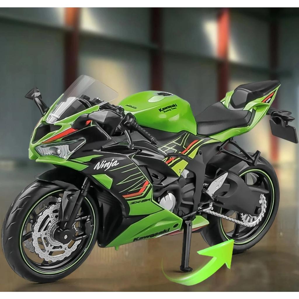 1/12 Kawasaki 600cc Niaja ZX6R Alloy Motorcycle Model Simulation Diecast Metal Street Motorcycle Model Children Toy Gift