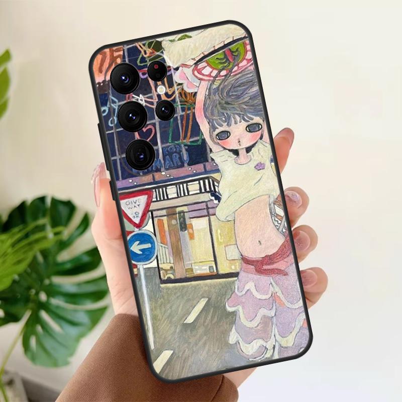 Cartoon Aesthetic Aya Takano Soft Case For Samsung Galaxy S25 S24 S23 S22 S21 Ultra S9 S10 Plus S23 FE S24 FE Phone Cover