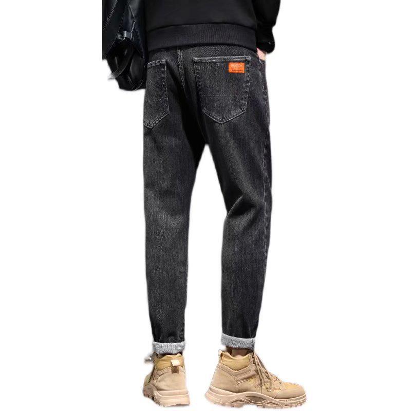 Tide Jeans Men's Korean Style Straight-Leg Casual 9-Point Harem Pants for Spring and Autumn.