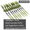 40PCS Kit di accessori per la pesca alla carpa Clip per piombo Cambio rapido Coda girevole Clip per piombo di sicurezza in gomma Manicotto antigroviglio Terminale per impianto di perforazione per carpa Attrezzatura da pesca