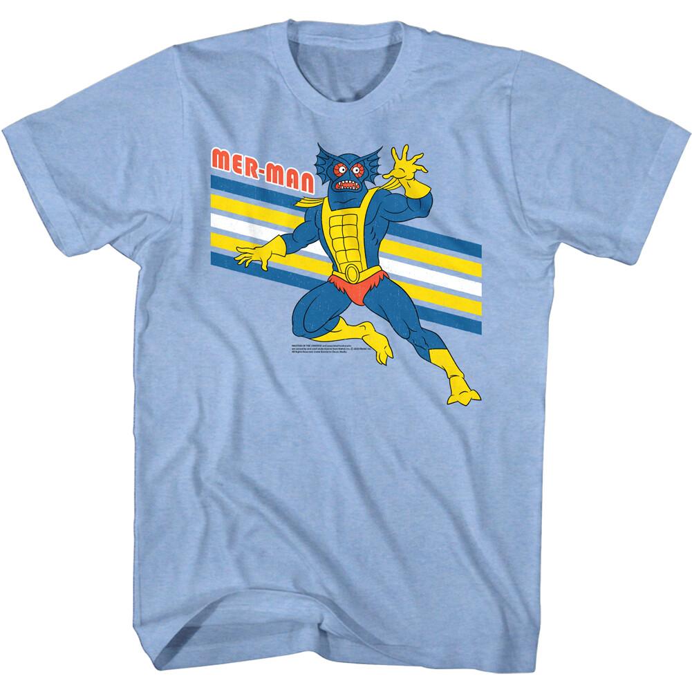 Masters of the Universe Mer-Man Retro Stripes Men T Shirt Squidish Rex Aquatic XXL
