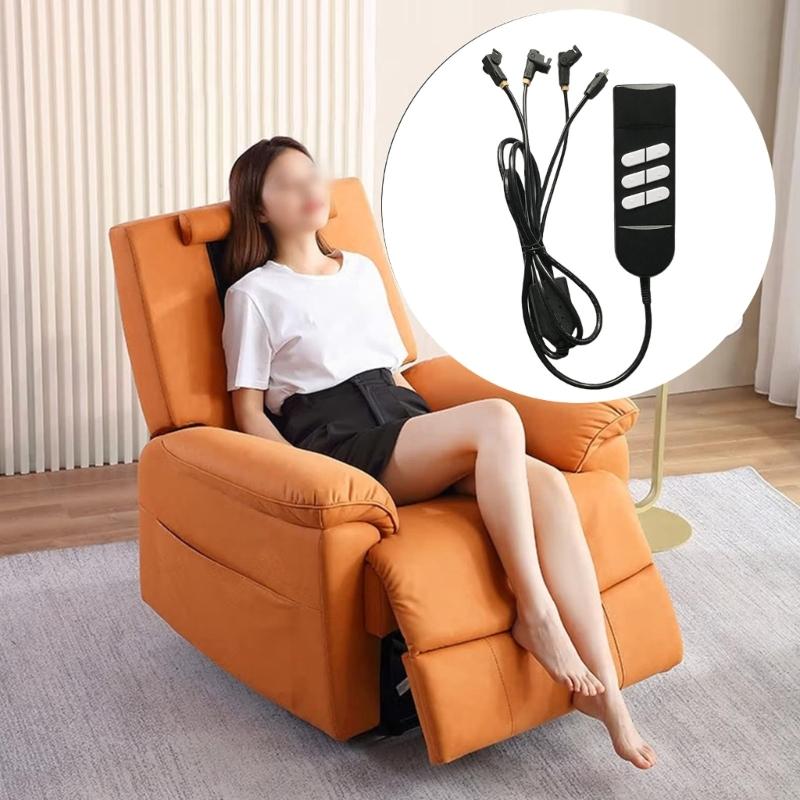 6 Key Electric Lift Hand Controllers Three Control Adjustable Height Angles Motorized Lift Remote ABS for Sofa Recliner