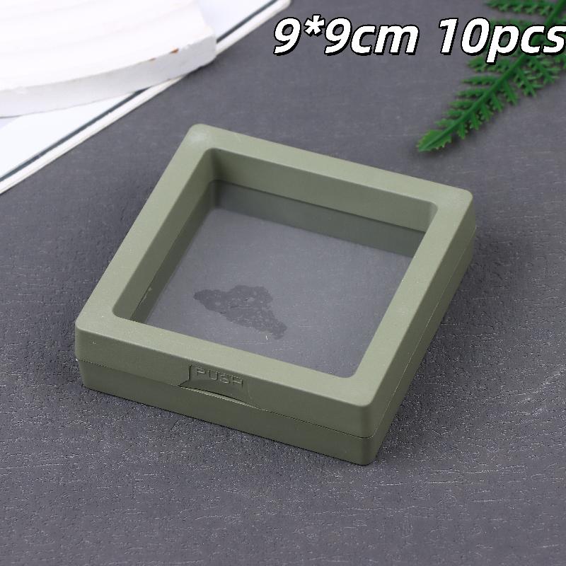 10Pcs Transparent Floating Display Box Plastic Film Jewelry Packaging Box Jewelry Necklace Ring And Collectible Storage Box