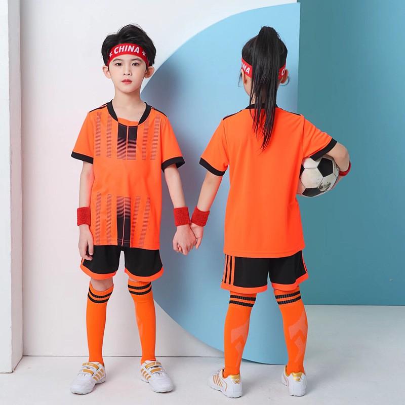 Kids Soccer Jersey Set Short Sleeve Team Uniform Boys Girls Kindergarten School Sports Performance