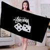Black And White S-StussyS Anime Beach Swimming Towel Soft Absorbent Washcloth Children's Gifts for Kids Travel Camping Gym