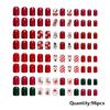 96Pieces Glitters Press On Nail Red Green Sparkles Snowflake Design Comfortable Fit Daily