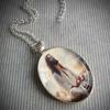 A Vintage Style Jesus Prayer Pendant Necklace, Time Gem Glass Stainless Steel Pendant, Suitable for Men and Women