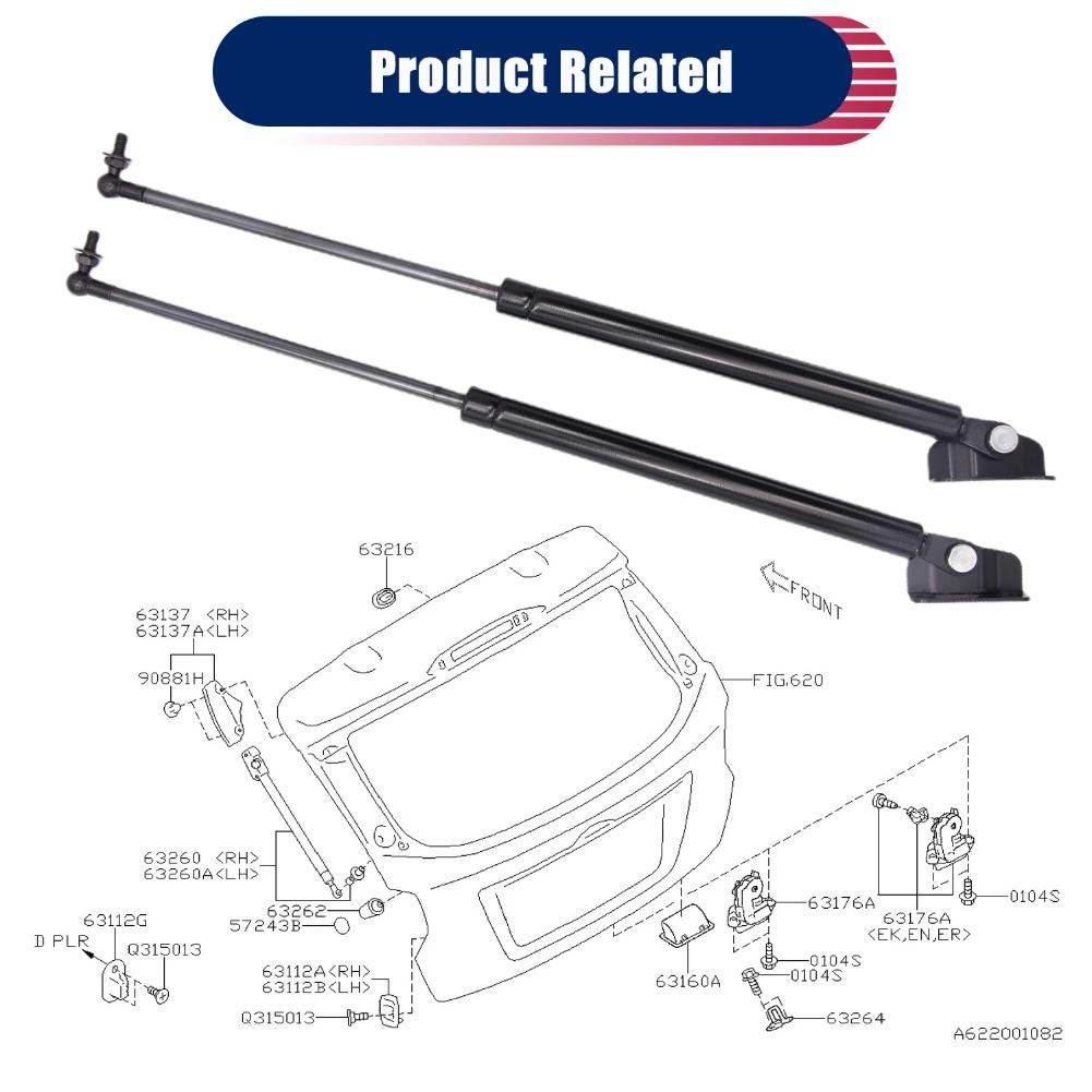 2x Ammortizzatori Portellone Posteriore Per Impreza Per Crosstrek 63269FJ120 Per Supporti Molla a Gas Ammortizzatori Cofano Accessori Barre Ammortizzanti