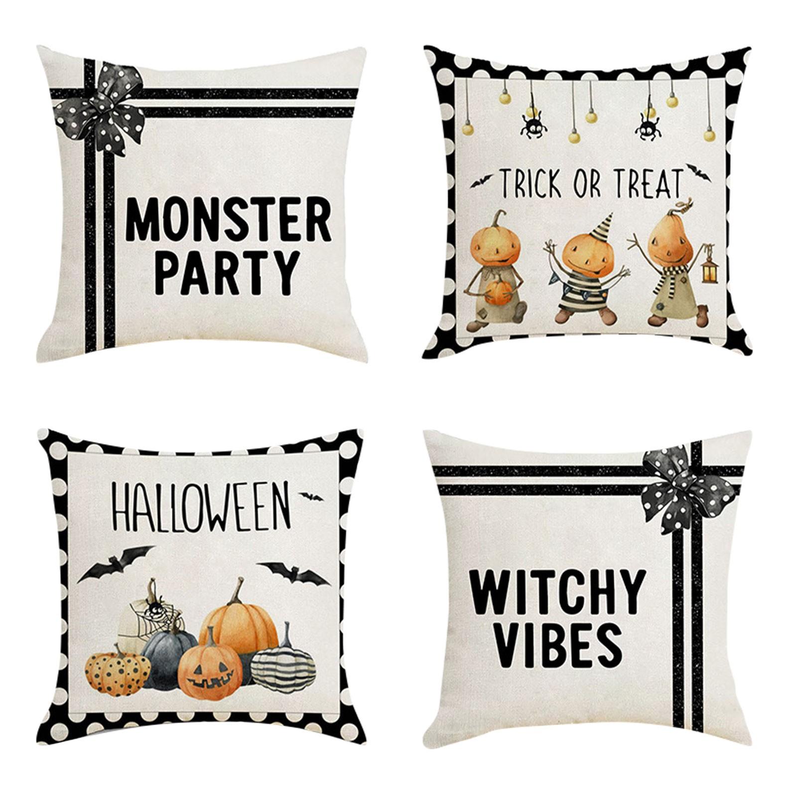 

18x18 осенние наволочки, декоративные наволочки на Хэллоуин, кленовые автомобильные льняные наволочки для домашнего декора дивана, 4 шт. One Size