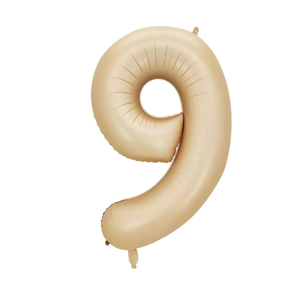 32/40inch Cream Caramel Color 1-9 Number Balloon Happy Birthday Party Decoration Balls Baby 1 2 3 Years Birthday Party Supplies