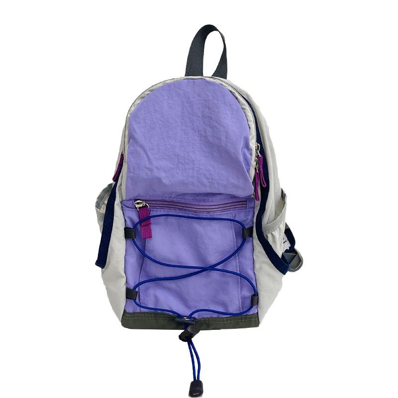Japanese and Korean Backpack Contrasting Color Mountaineering Bag Cute Picnic School Bag Cycling Trend Matching Thin Couple Small Backpack Women