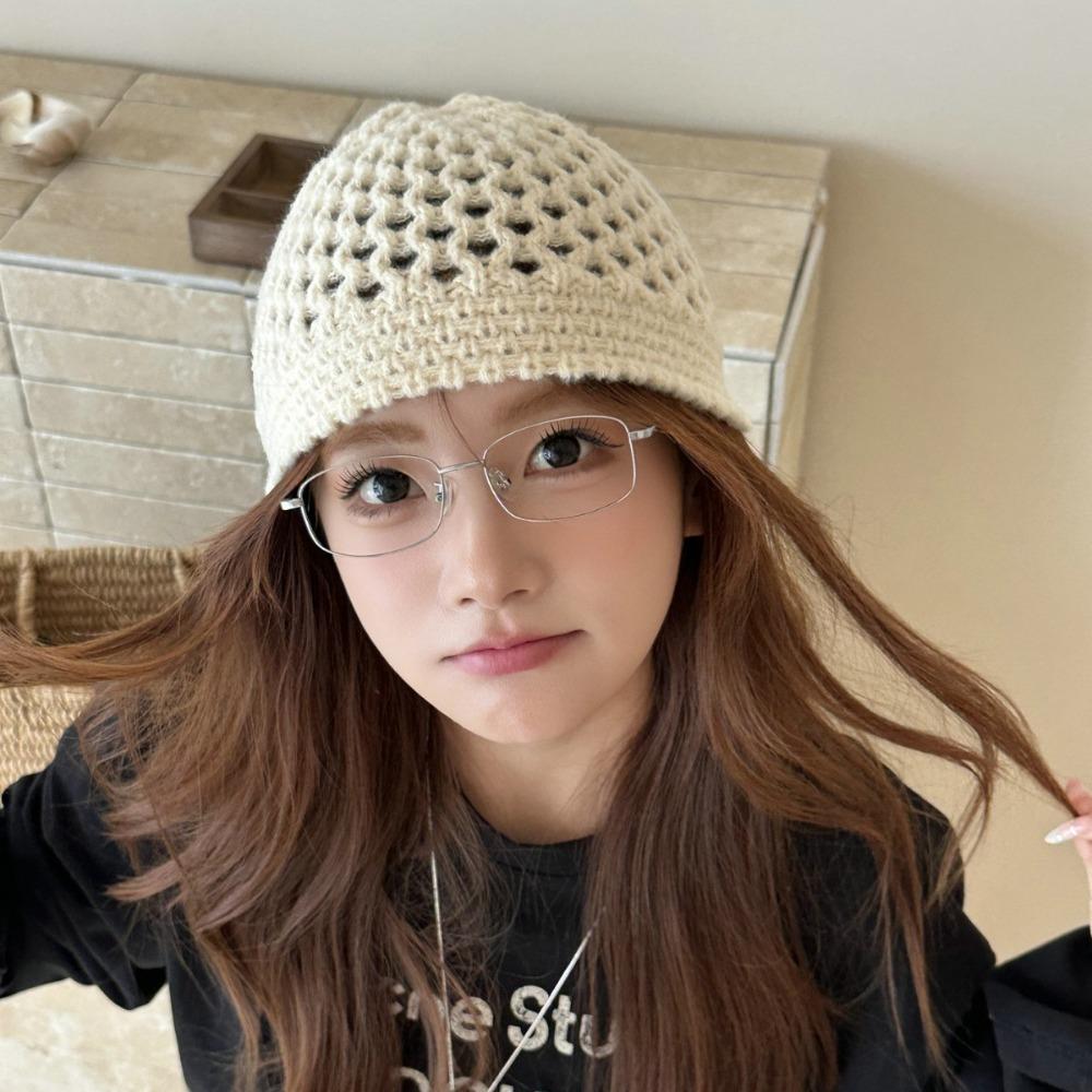 Hollow Out Crochet Pullover Hat Bohemian Style Weave Cap Sweet Knitted Beanies Hat  Girls