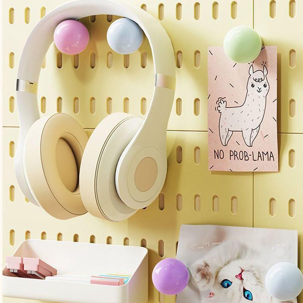 No Punching Dopamine Ball Hooks Space Saver Load-Bearing Hooks Magnetic Hook  Home Pegboard Storage