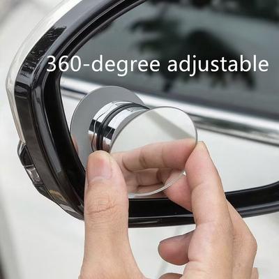 2pcs Wide Angle Car Blind Spot Mirrors 360 Adjustable Car Auxiliary Rearview Mirrors HD Suction Cup Small Round Mirror
