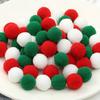 Christmas Party Plush Ball Ornament Birthday Party Decoration Banner Christmas Tree Red Green White Hair Ball Hanging String