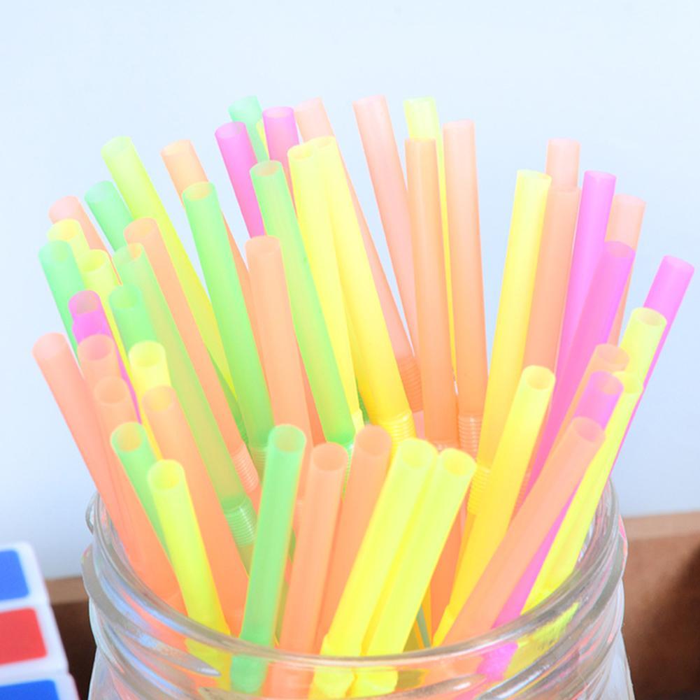100pcs Tropical Umbrella Straws Mix Color Disposable Plastic Drinking Straw Cocktail Juice Hawaii Beach for Party Decoration