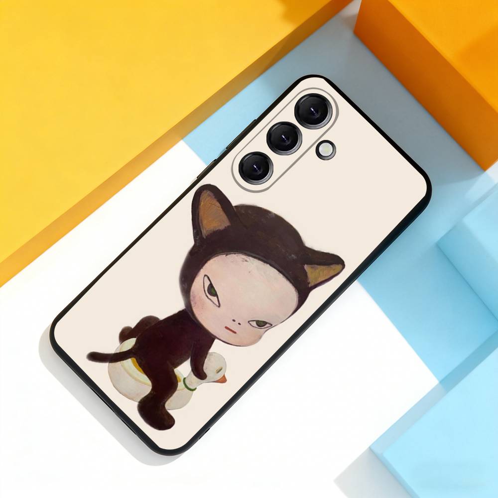 Y-Yoshitomos Art N-Nara Cute Phone Case For Samsung Galaxy A 73,72,51,53,52,71,22,5G,Note,J7,8,9 Soft Precise Hole Black Cover