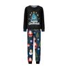 Family Matching Christmas Print Neck Long Sleeve Top and Pants Pajama Set