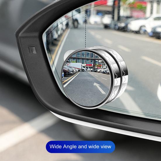 2 Pairs Suction Cup Car Convex Blind Spot Mirrors 360-Degree Rotation Waterproof Fog-proof Car Convex