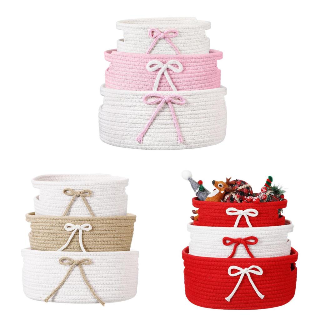 Modern Minimalist Storage Basket With Cotton Rope Handles For Home Organization And Gift Use