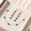 Fashion Retro Love Zircon Series Necklace Earring Bracelet Set