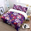 "Purple Skull Floral Bedding Set" Bedding Duvet Cover Set Duvet Cover Pillowcases (1 * Duvet Cover 2 * Pillowcases, Without Duvet Insert)