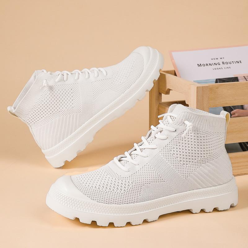 2025 New Women's Platform Boots Fashion Lace-up High Top Socks Boots Comfortable Non-slip Casual Shoes Designer Women's Shoes