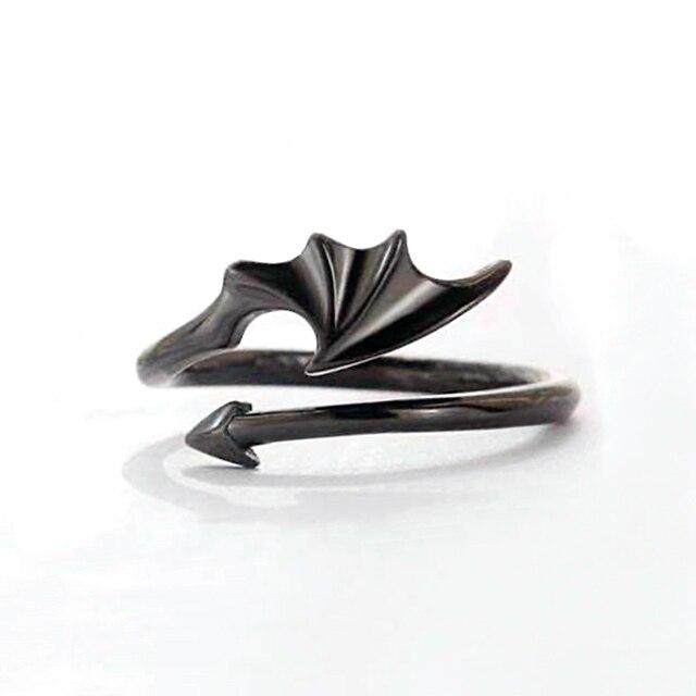 

Ретро Ангел Демон Парные Кольца Винтаж Серебряный Цвет Панк Хип-Хоп Крыло Перо Открытое Кольцо Мода Мужчины Женщины Ювелирные Изделия Партии C2