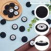 1 Box 20Pcs Black Velvet Buttons 0.91"(23Mm) Round Fabric Covered Velvet Cloth Tuxedo Button With Iron Shank For Sewing