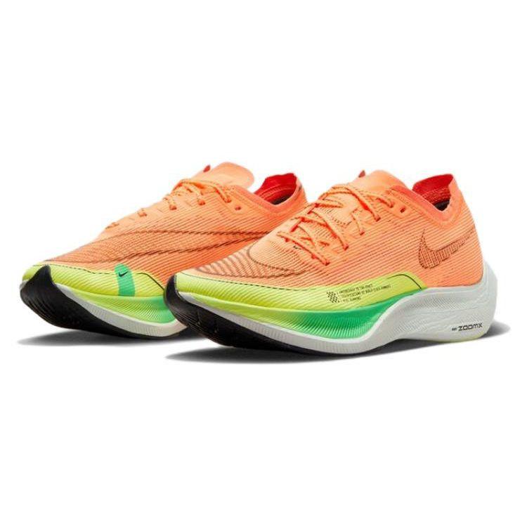 Nike ZoomX Vaporfly Next% 2 Peach Cream Green Shock Women Sneakers Orange Barely-Green Black CU4123-801