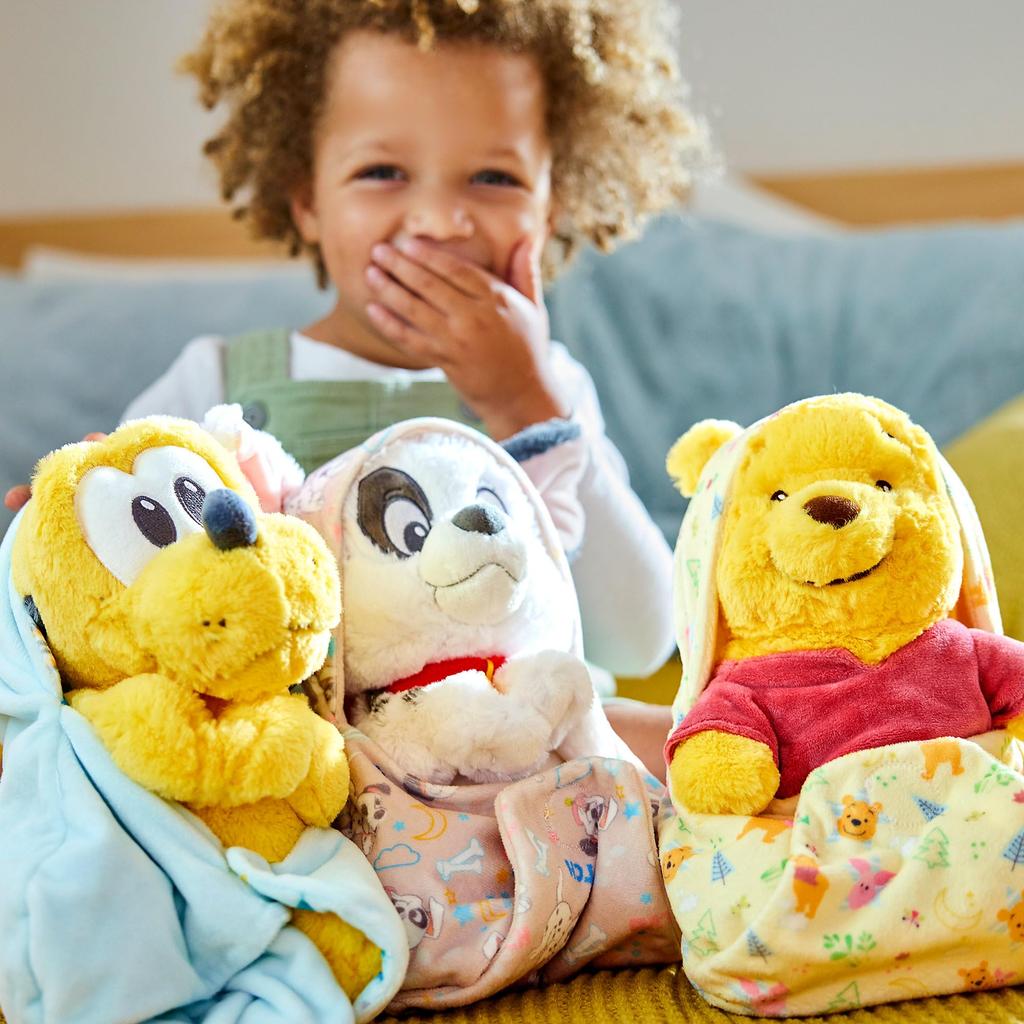 Disney Store Unisex Baby Includes Stitch Pooh Swaddle and Detailed Plush Toy Official Soft Toy Plush Toy for Babies Perfect for Fans and Kids