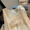 Korean Style Hollow Out Knit Top For Women New Loose Fit Long Sleeve Pullover Casual Versatile Sheer Mesh Blouse With Unique Design Sense