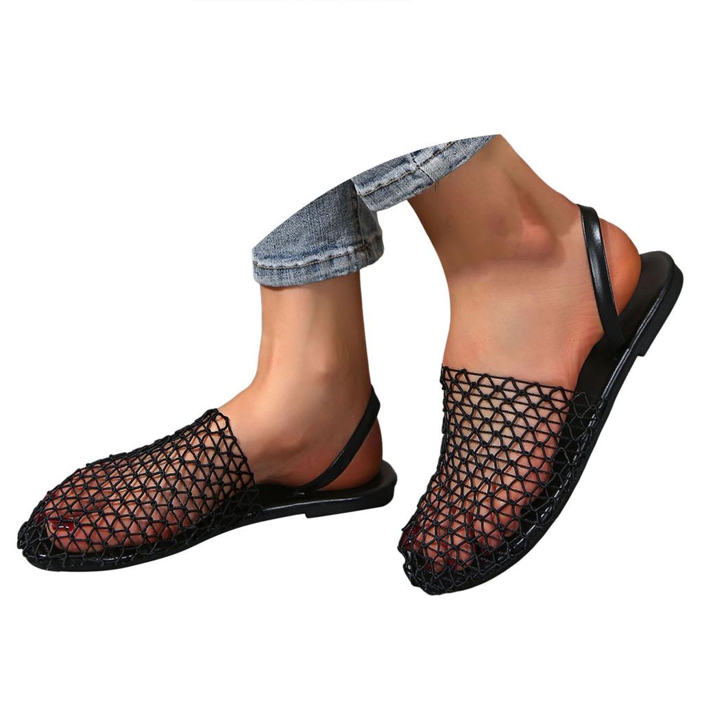 Famous Designer Women Flats Casual Sandals Women's Black Flat Sandals Summer Slide Sandals Closed Toe Flat Pantuflas Mujer
