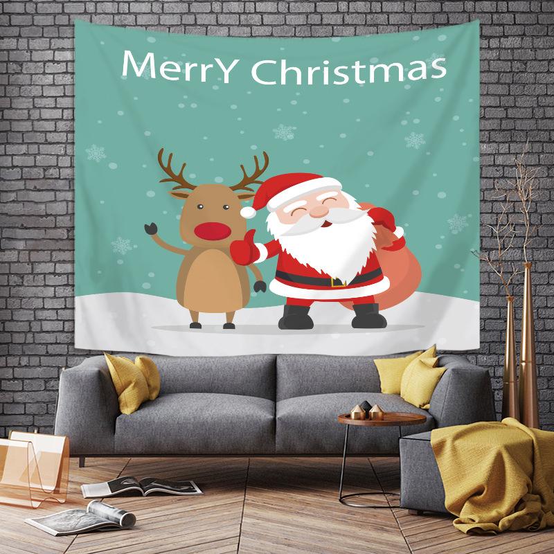 Tapiserie vánoční série, sněhové vločky, los, vánoční stromky, ozdobné tapiserie Santa Clause