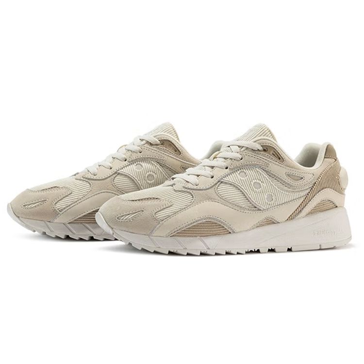Saucony Dow 6000X Retro Comfortable Fabric Leather Cushioning Non-Slip Wear-Resistant Low-Top Casual Running Shoes Unisex sneaker Khaki Brown S79027-1