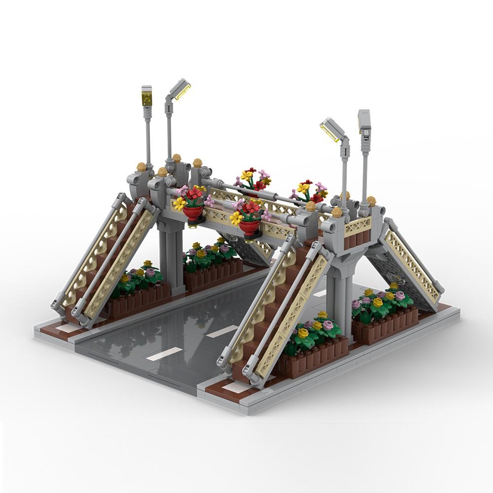Building Blocks 60304 Urban Road Floor Road T-Type Road Plate Street Light Luminous Bridge Pedestrian Straight