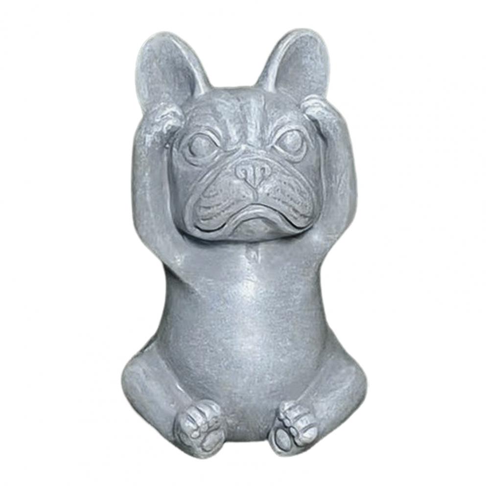 Outdoor Indoor Dual-purpose Decor Handmade Resin Bulldog Figurine Set for Home Decor No Evil See Speak Hear Bulldog Ornament
