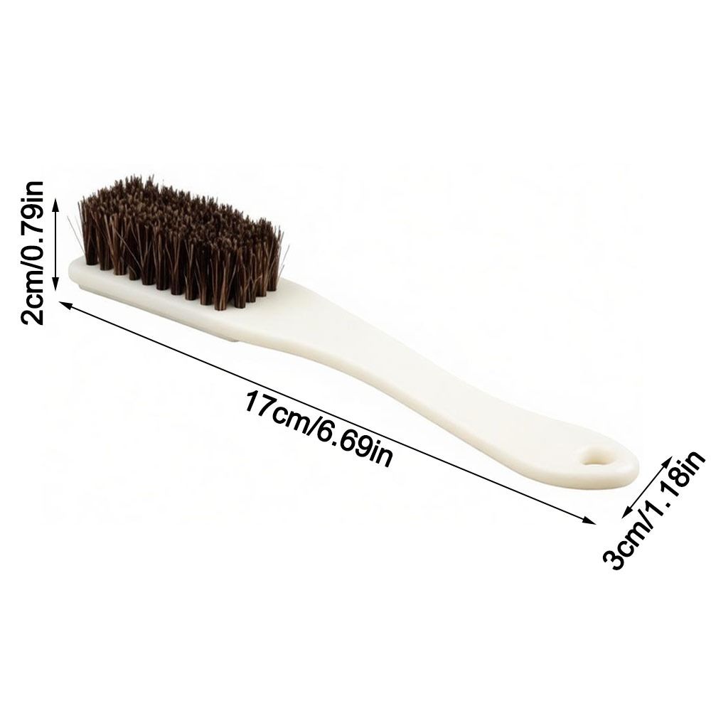 Natural Boar Hair Shoe Brush Interior Cleaning Long Handle Car Interior Brush Soft Bristle Automotive Detailing Brush