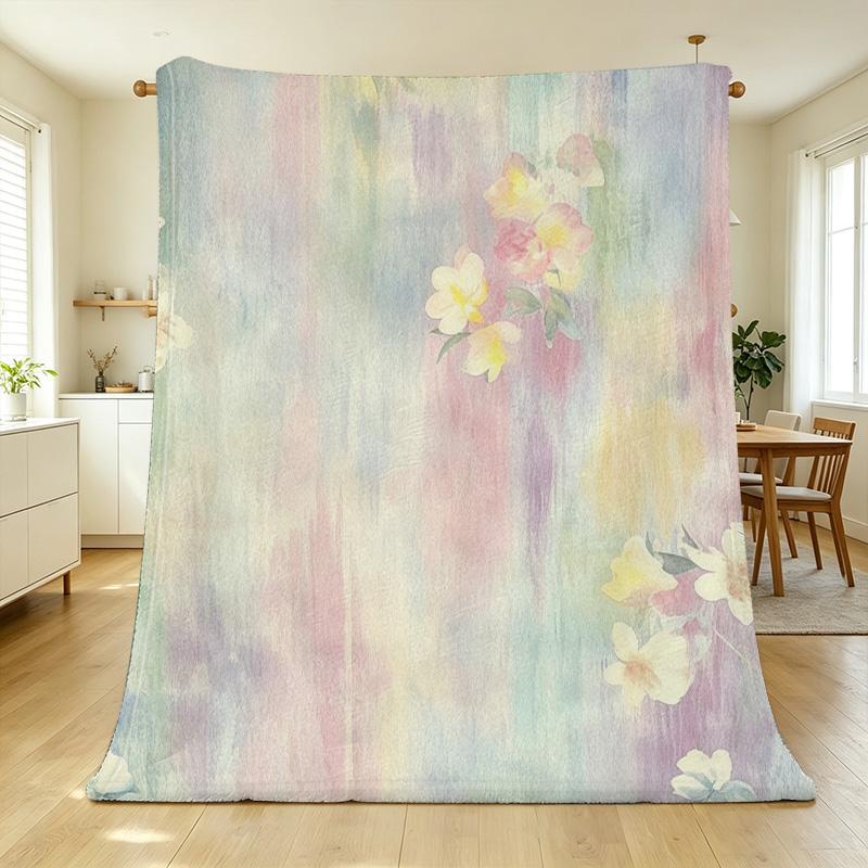 Floral Fluffy Fleece Blanket – Breathable, Soft, Lightweight Warm Blanket for Home, Couch, Bedroom, Office: All Season, Halloween & Christmas