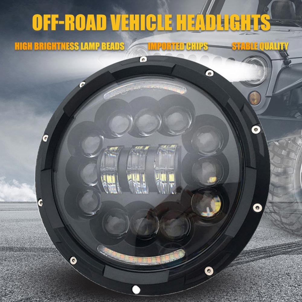 7 Inch LED Round Motorcycle Headlight With Hi/Low Beam 6000LM Super Bright Front Headlamp DRL Turn Signal Lights For Street Bike