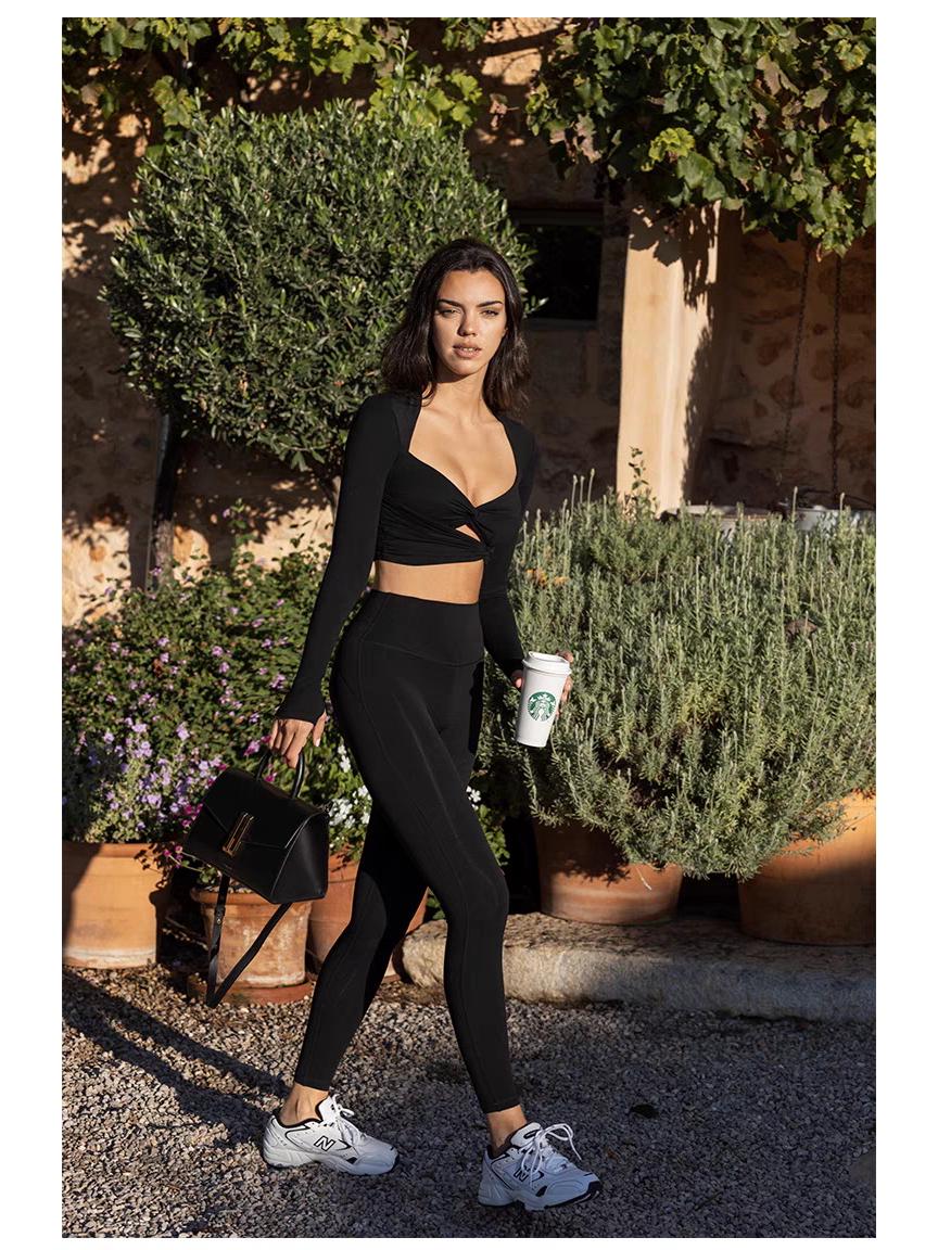 

Женский топ с длинным рукавом для йоги с перекрутом спереди и нагрудными вкладышами – одежда для танцев и фитнеса высокой интенсивности Medium