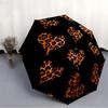 1pc Leopard print hearts Automatic Folding Umbrella. Portable collapsible design, Best  birthday festival gift yy250924117