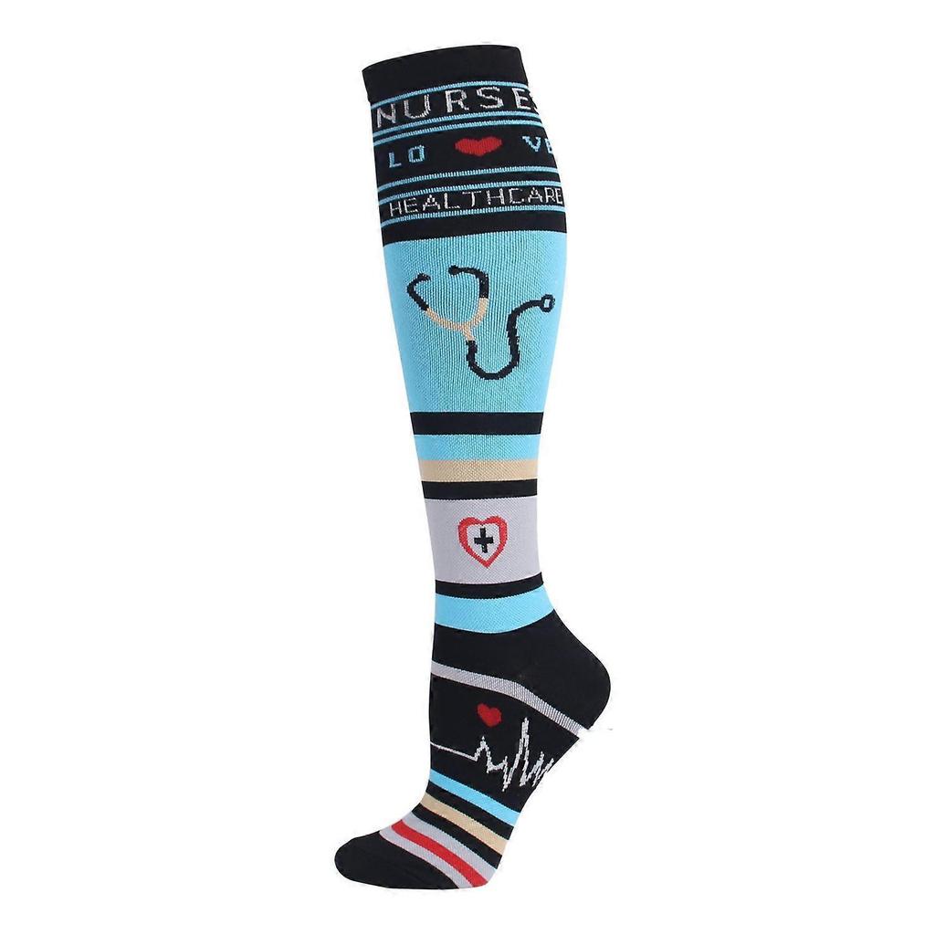 Sports Compression Socks (3 Pairs Large-X-Large) Over Knee Men's and Women's Long Running Socks Best for Exercise, Support, Air Travel, Nurse, Hiking