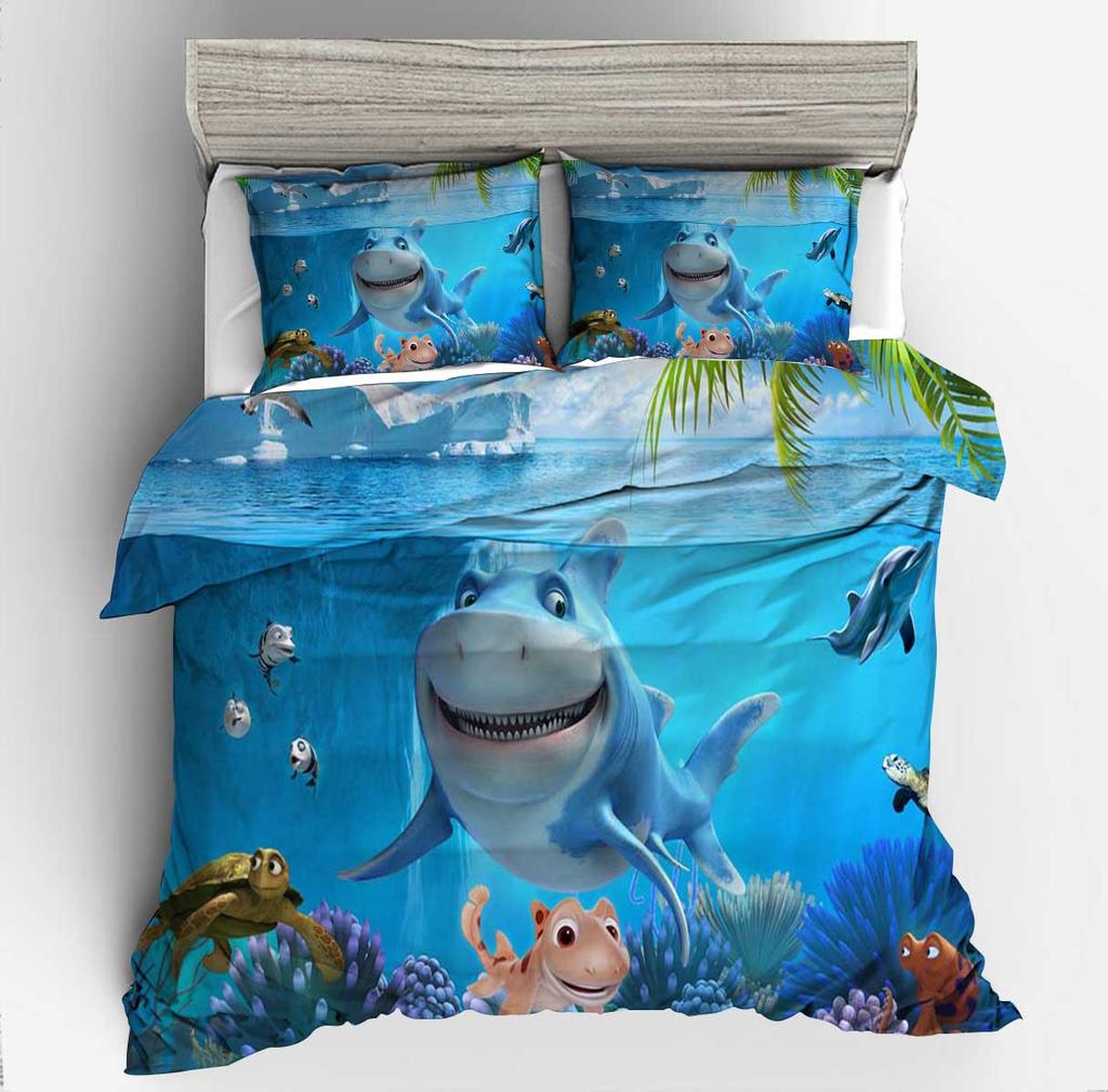3D Digital Printing Underwater World Dolphin Series Quilt Set Three-Piece Set